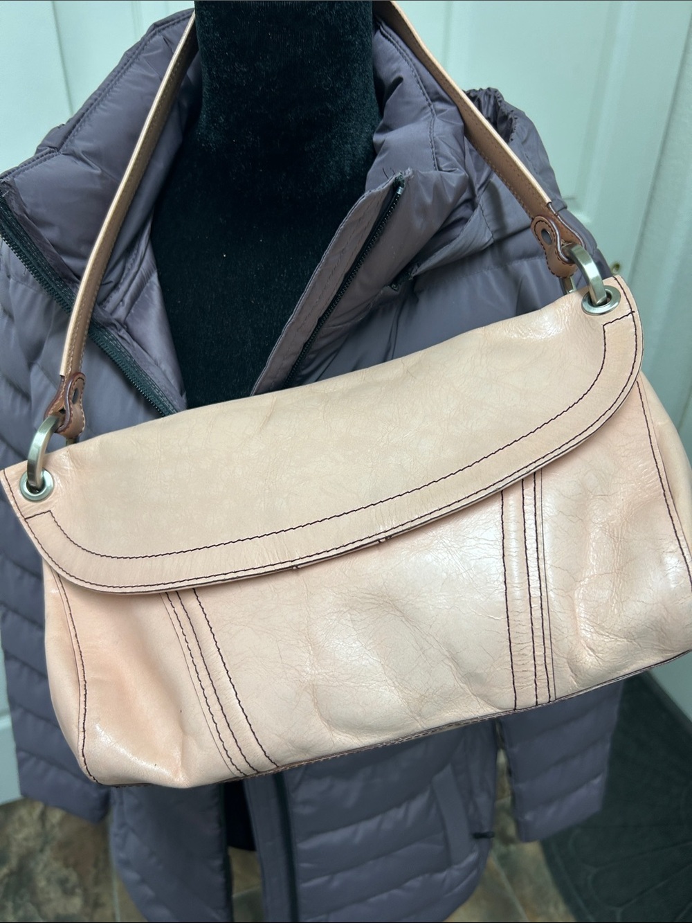 Kenneth Cole Pale Blush Leather Shoulder Bag